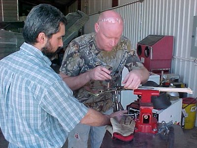 Del and Mike weld flap lever.JPG