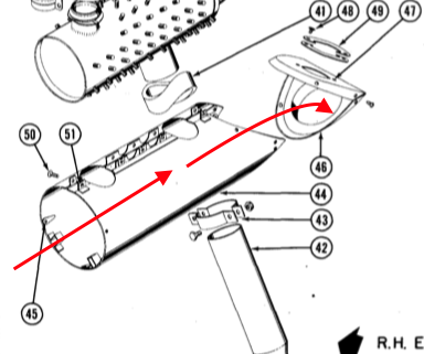 '53 and later. Follow the more or less straight path the heated air follows