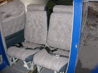 Cessna 206 middle seats used as back seats